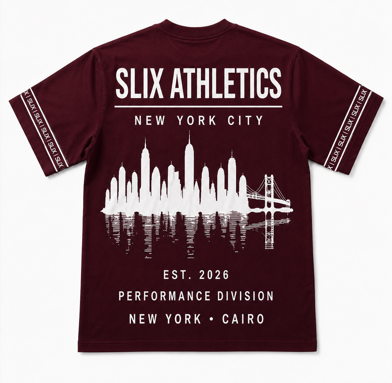 SLIX ATHLETICS ELEGANT BURGUNDY TEE
