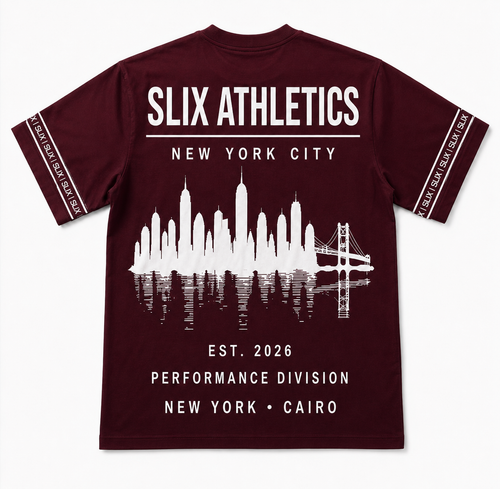SLIX ATHLETICS ELEGANT BURGUNDY TEE