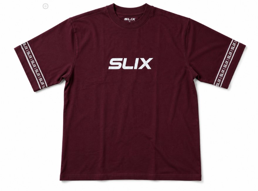 SLIX ATHLETICS ELEGANT BURGUNDY TEE